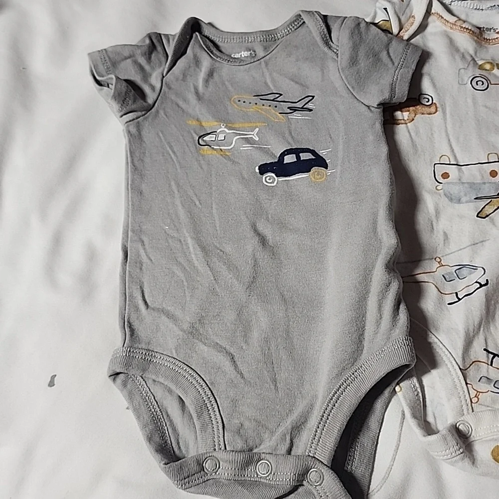 Carter's 2pk transportation onesies sz 3 mon